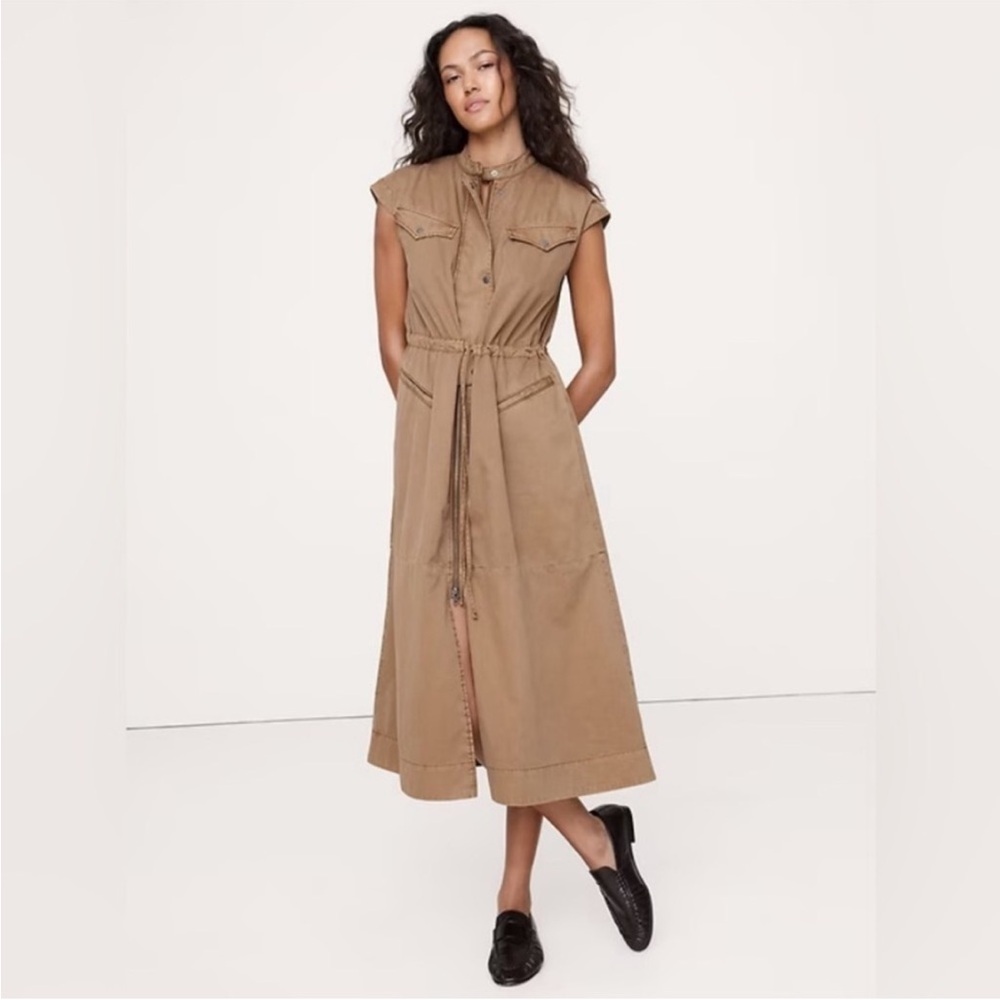 Banana Republic Cotton Twill Utility Maxi Dress - Size Small